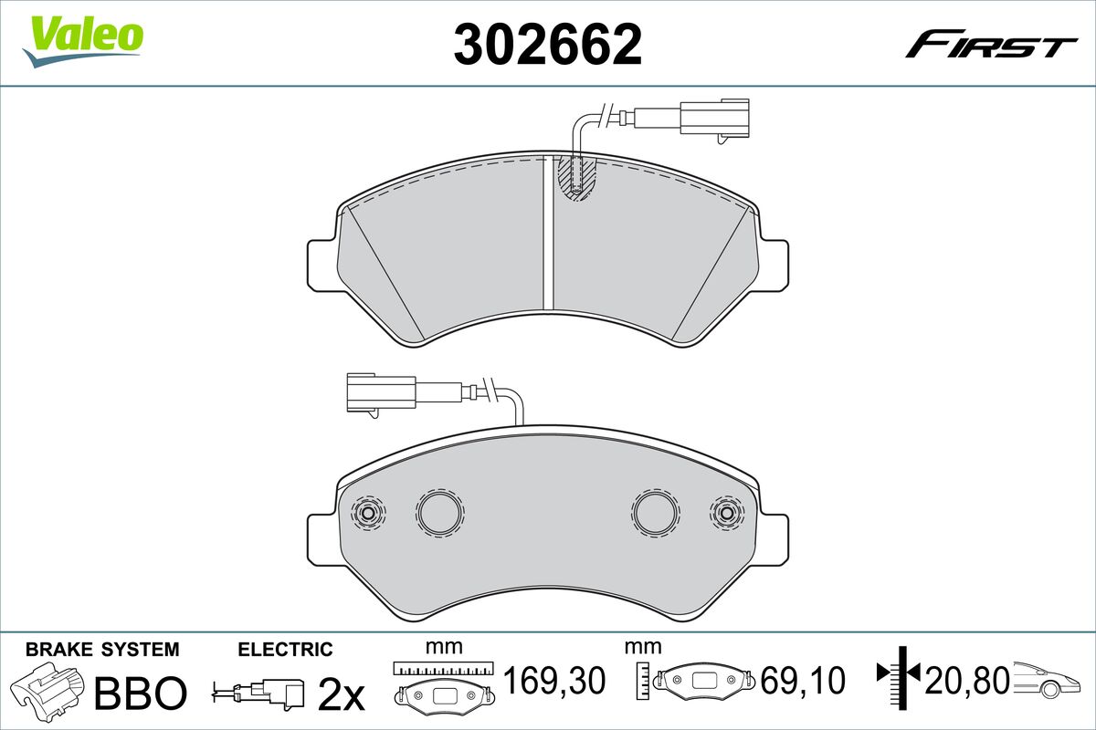 VALEO Fékbetét, mind 302662_VALEO